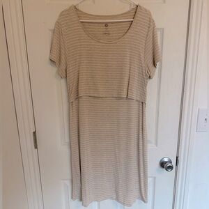 Kindred Bravely Striped Tan Dress